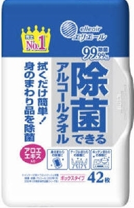 まとめ得 エリエール除菌できるアルコールタオルボックス本体４２枚 　 大王製紙 　 ウェットティッシュ x [10個] /h