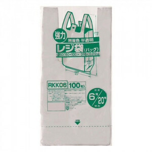 ジャパックス レジ袋 関東6号/関西20号 半透明 100枚×20冊×4箱 RKK06 /a