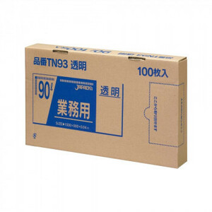 ジャパックス BOXシリーズポリ袋90L 透明 100枚×3箱 TN93 /a
