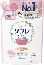 まとめ得 ソフレ マイルド・ミー ミルク入浴液 和らぐサクラの香り つめかえ 600mL 　 バスクリン 　 入浴剤 x [5個] /h_画像1