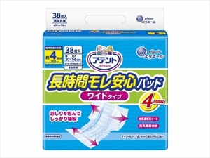 まとめ得 アテント 長時間モレ安心パッドワイドタイプ4回吸収 38枚 　 大王製紙 　 大人用オムツ x [4個] /h