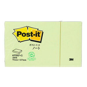 まとめ得 3M Post-it ポストイット 再生紙 ノート グリーン 3M-655RP-G x [6個] /l