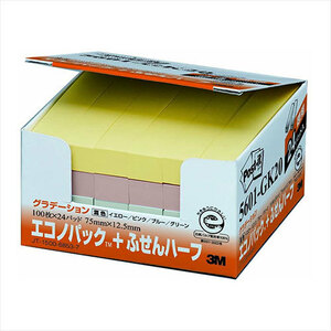 まとめ得 3M Post-it ポストイット 再生紙エコノパック ふせんハーフ 3M-5601-GK x [2個] /l