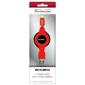 まとめ得 NISSAN 公式ライセンス品 NISMO CHARGE & SYNC USB REEL CABLE FOR IPHONE RED NMMUJ-RRD x [2個] /l