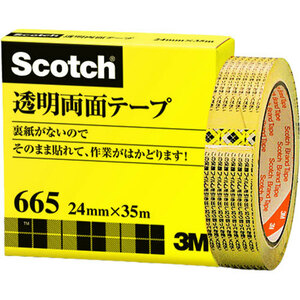 まとめ得 3M Scotch スコッチ 透明両面テープ 24mm×35m 3M-665-3-24 x [2個] /l