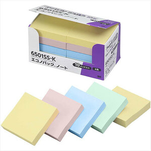 3M Post-it ポストイット エコノパック 強粘着ノート パステル 4色混色 3M-6501SS-K /l