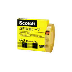 3M Scotch スコッチ 透明両面テープ 12mm×30m 3M-665-1-12 /l
