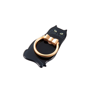 エレコム スマートフォン用ストラップ フィンガーリング アニマル 黒ネコ P-STRAMCATB /l