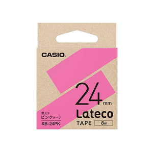 まとめ得 カシオ計算機 Lateco専用詰替用テープ/ピンクに黒文字/24mm XB-24PK x [2個] /l