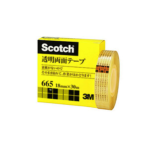  суммировать выгода 3M Scotch Scotch прозрачный двусторонний лента 18mm×30m 3M-665-1-18 x [2 шт ] /l