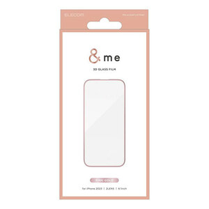 エレコム iPhone 15 &me ガラスフィルム フレーム付き 高透明 PM-A23AFLGFPNM /l