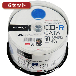 まとめ得 300枚セット(50枚X6個) HI DISC CD-R(データ用)高品質 TYCR80YP50SPX6 x [2個] /l