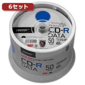 まとめ得 300枚セット(50枚X6個) HI DISC CD-R(データ用)高品質 TYCR80YP50SPMGX6 x [2個] /l