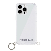 PHONECKLACE ストラップ用リング付きクリアケース for iPhone 13 Pro シルバーチャーム PN21610i13PSV /l_画像1