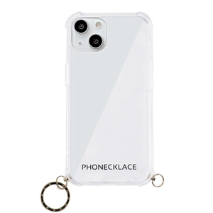 まとめ得 PHONECKLACE ストラップ用リング付きクリアケース for iPhone 13 ゴールドチャーム PN21599i13GD x [2個] /l