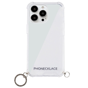 まとめ得 PHONECKLACE ストラップ用リング付きクリアケース for iPhone 13 Pro Max ガンブラックチャーム PN21617i13PMBK x [2個] /l