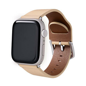 まとめ得 LEPLUS Apple Watch Series 1/2/3/4/5/SE/6/7 (42/44/45mm) PUレザーバンド Vahane ライトベージュ LP-AW45BLBG x [2個] /l