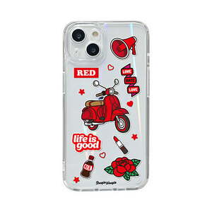 まとめ得 BOOGIE WOOGIE ブギウギ オーロラケース for iPhone 13 Red BW22000i13RD x [2個] /l