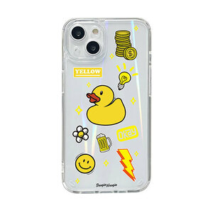 まとめ得 BOOGIE WOOGIE オーロラケース for iPhone 14 Yellow 背面カバー型 BW24102i14 x [2個] /l