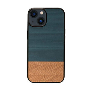 Man & Wood 天然木ケース for iPhone 14 Plus Denim 背面カバー型 I23640i14M /l