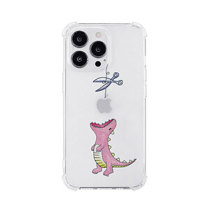 AKAN ソフトタフケース for iPhone 14 Pro はらぺこザウルス ピンク 背面カバー型 AK23526i14P /l