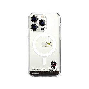 abbi FRIENDS 公式ライセンス品 ネコマンジュウMagSafe対応クリアケース for iPhone 14 Pro サイクリング 背面カバー型 ABF24222i14P /l