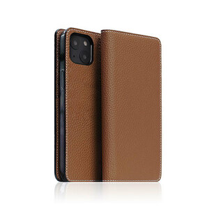 SLG Design Hybrid Grain Leather Case for iPhone 14 Saddle Brown 手帳型 SD24299i14BR /l
