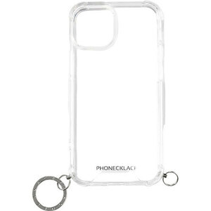 PHONECKLACE フォンネックレス ストラップ用リング付きクリアケース　for iPhone 15　シルバーチャーム PN25564i15 /l