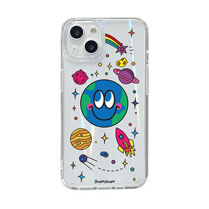 まとめ得 BOOGIE WOOGIE オーロラケース for iPhone 14 Earth 背面カバー型 BW24101i14 x [2個] /l