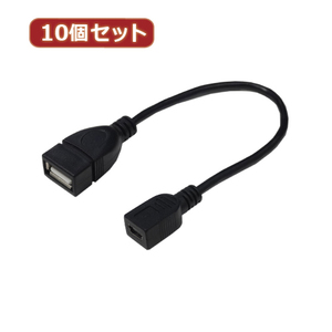 変換名人 10個セット USBケーブル20 A(メス) to mini(メス) USBAB/M5B20X10 /l