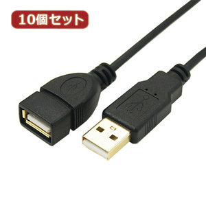 まとめ得 変換名人 10個セット 極細USBケーブルAオス-Aメス 1m USB2A-AB/CA100X10 x [2個] /l