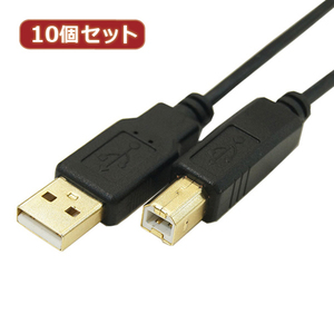変換名人 10個セット 極細USBケーブルAオス-Bオス 3m USB2A-B/CA300X10 /l