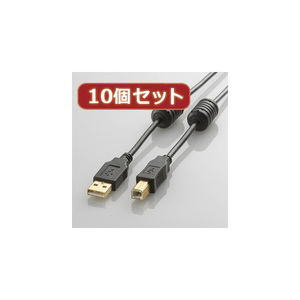 10個セット エレコム フェライトコア付きUSB2.0ケーブル U2C-BF10BKX10 /l