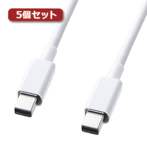 5個セット サンワサプライ ミニDisplayPortケーブル1m KC-DPMM1WX5 /l