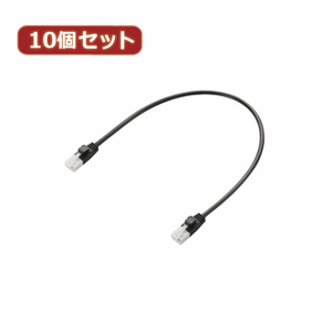 10個セット エレコム　ツメ折れ防止短尺LANケーブル(Cat6準拠) LD-GPYTB BK03X10 /l