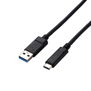 【5個セット】エレコム USB3.1ケーブル/Gen2/A-Cタイプ/認証品/3A出力/1.0m/ブラック USB3-AC10NBKX5 /l