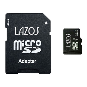 【20個セット】 Lazos microSDHCメモリーカード 16GB UHS-I CLASS10 紙パッケージ L-B16MSD10-U1X20 /l