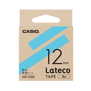 【5個セット】 カシオ計算機 Lateco 詰め替え用テープ 12mm 水色テープ 黒文字 XB-12SBX5 /l