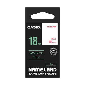 【5個セット】 カシオ計算機 ネームランドテープ18mm 白 赤文字 XR-18WERX5 /l