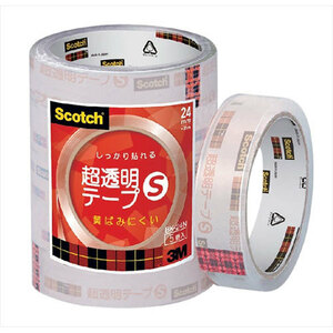 【5巻入×5セット】 3M Scotch スコッチ 超透明テープS 工業用包装 5巻入 24mm 3M-BK-24NX5 /l
