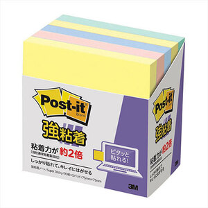 【5個セット】 3M Post-it ポストイット 強粘着ノート パステルカラー 4色混色 3M-654-5SSAPX5 /l
