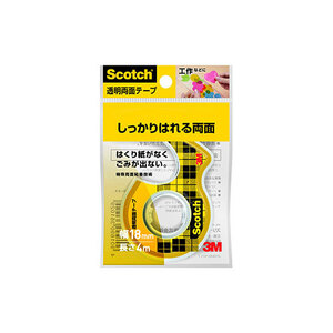 【10個セット】 3M Scotch スコッチ 透明両面テープ小巻 18mm ディスペンサー付 3M-W-18X10 /l