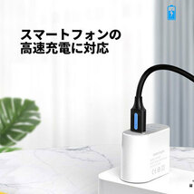 【10個セット】 VENTION USB 2.0 A Male to USB-C Maleケーブル 0.25m Black PVC Type CO-6254X10 /l_画像4