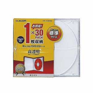 エレコム　Blu-ray/DVD/CDケース(標準/PS/1枚収納)　CCD-JSCN30WH /l