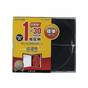 エレコム　Blu-ray/DVD/CDケース(標準/PS/1枚収納)　CCD-JSCN30BK /l