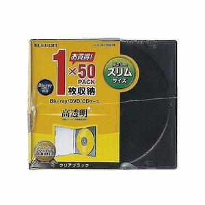 エレコム　Blu-ray/DVD/CDケース(スリム/PS/1枚収納)　CCD-JSCS50CBK /l