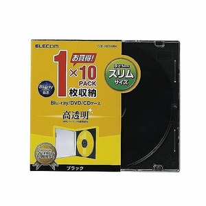 まとめ得 エレコム　Blu-ray/DVD/CDケース(スリム/PS/1枚収納)　CCD-JSCS10BK x [2個] /l