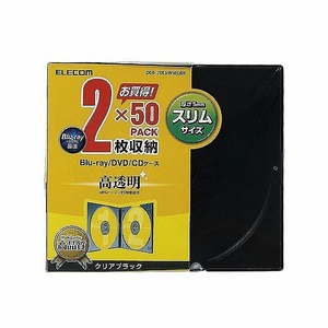 エレコム　Blu-ray/DVD/CDケース(スリム/PS/2枚収納)　CCD-JSCSW50CBK /l
