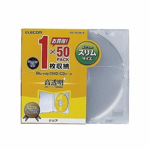 エレコム　Blu-ray/DVD/CDケース(スリム/PS/1枚収納)　CCD-JSCS50CR /l