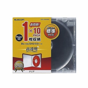 まとめ得 エレコム　Blu-ray/DVD/CDケース(標準/PS/1枚収納)　CCD-JSCN10CR x [3個] /l